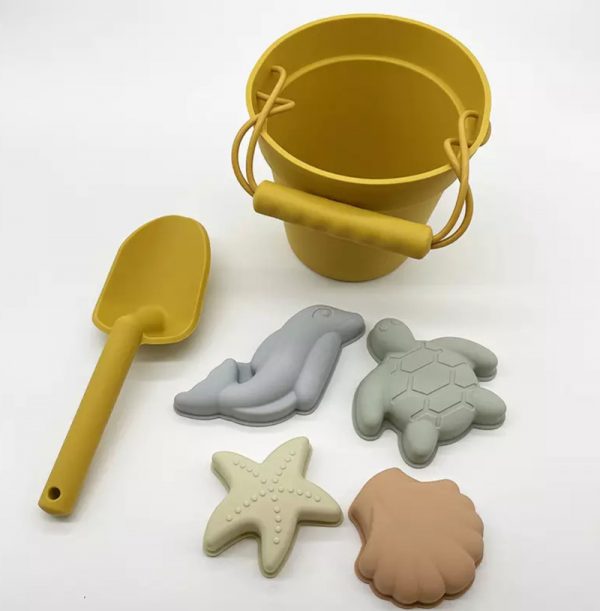 Silikoninis smėlio žaislų rinkinys, geltonas (1)
