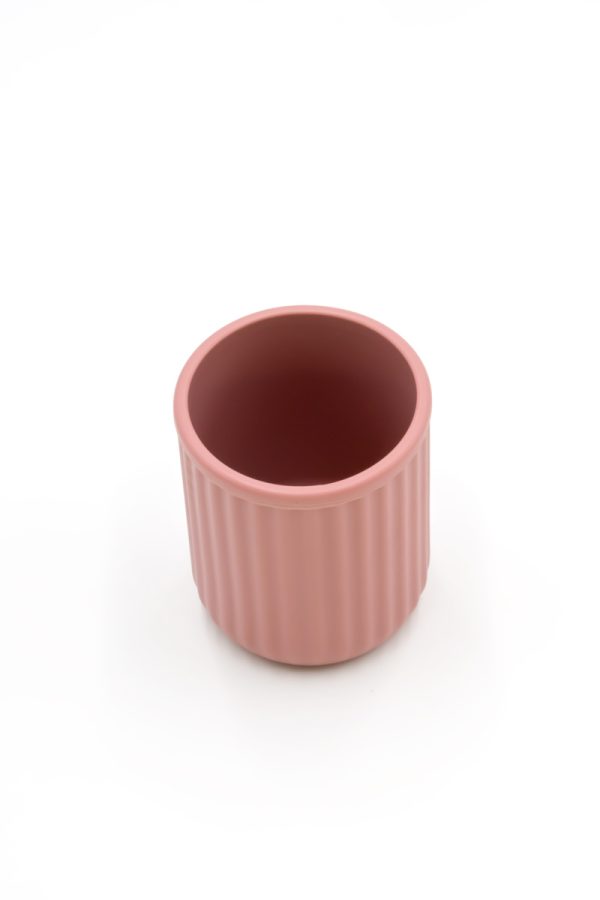 Silikoninis puodelis, rožinės spalvos (1)