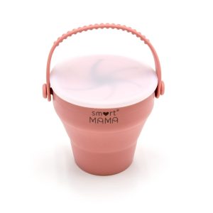 Silikoninis užkandžių puodelis, rožinės spalvos (1)