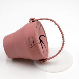 Silikoninis užkandžių puodelis, rožinės spalvos (2)