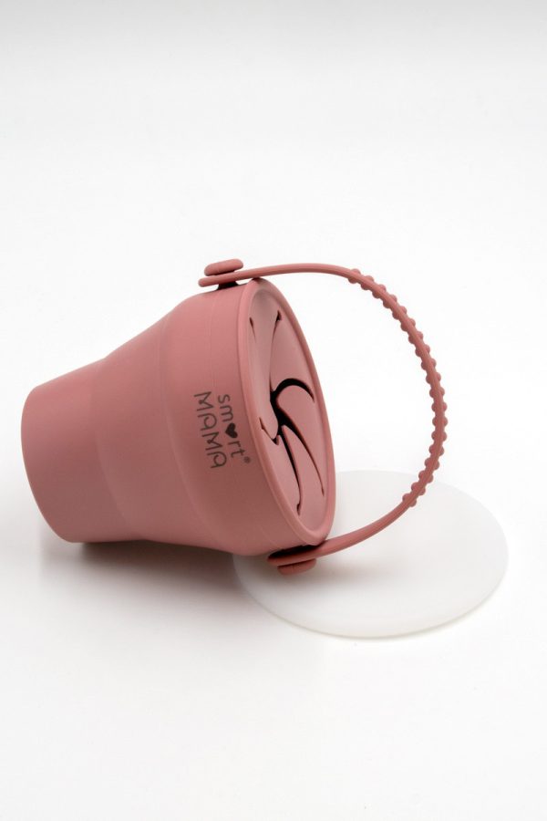 Silikoninis užkandžių puodelis, rožinės spalvos (2)