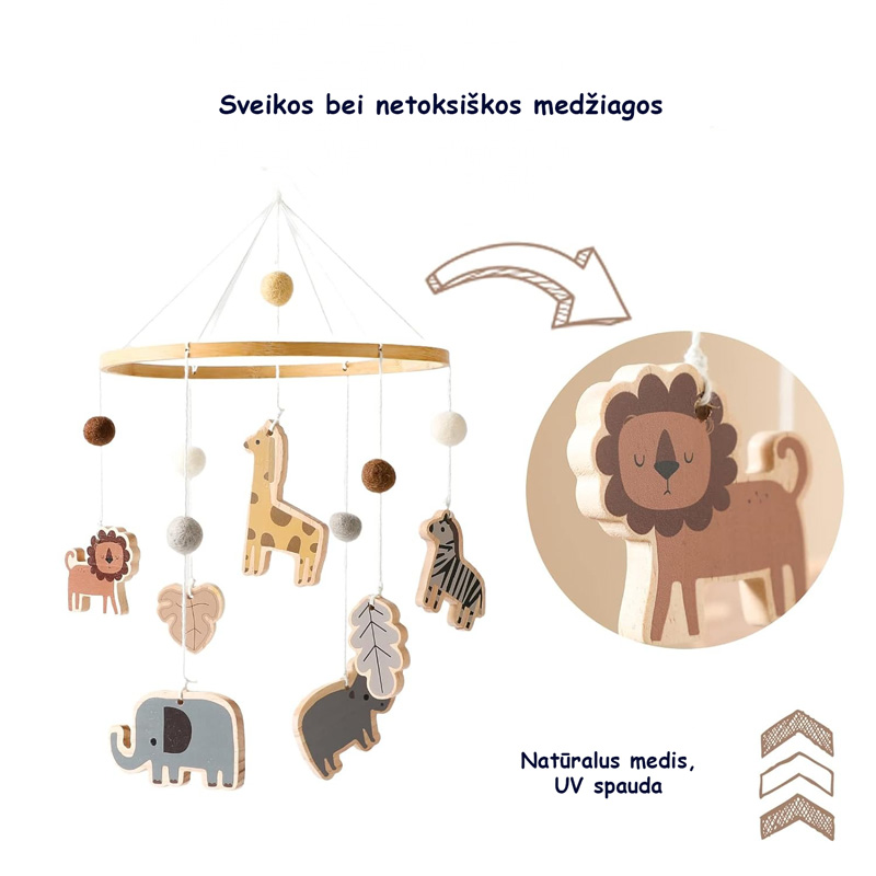 Karuselė lovytei, Safario draugai (4)
