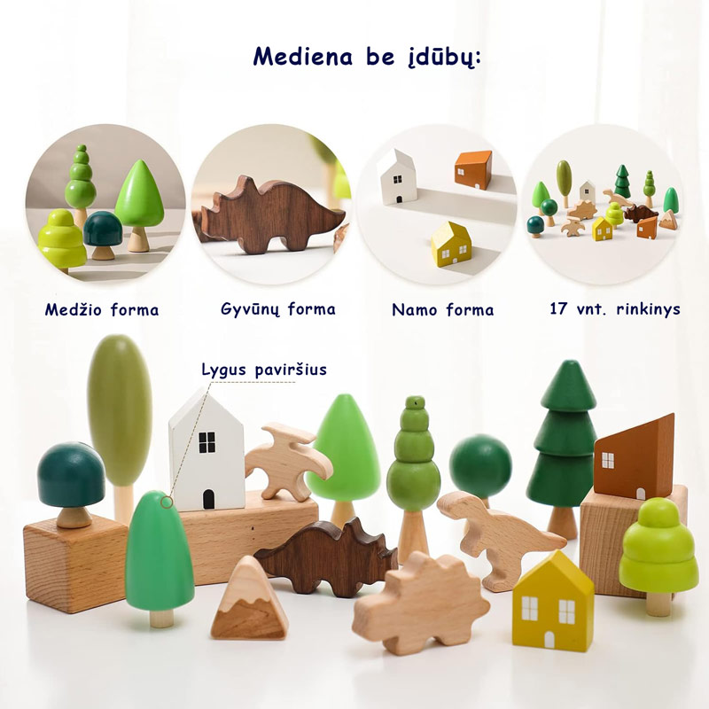 Medinių figūrėlių rinkinys (5)