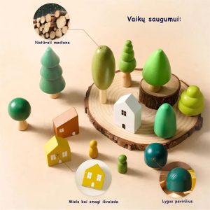 Medinių figūrėlių rinkinys (6)